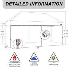 Eurmax USA Superior 10x20ft Pop-up Canopy Tent with 4 Side Walls,Stripe Red