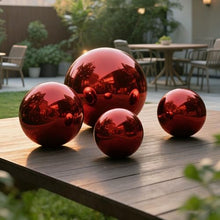 YDJIANCAI 1 Pcs Stainless Steel Gazing Balls Hollow Mirror Globe Floating Reflective Ball Polished Shiny Sphere for Home Garden Pond Outdoor Decoration Red(Size:20.47in/52cm)