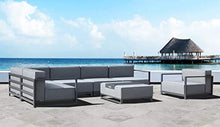 Whiteline Modern Outdoor Living Sensation Indoor/Outdoor Ottoman Grey