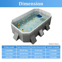 YUEWO Foldable PVC Swimming Pool Hard Plastic Shell Portable Swimming Pool for Adults Blow Up Pool for Family Garden Backyard (3m/118in)