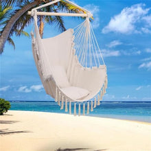 AFPSDLFJDLS Swing Chair Pillow Tassel Hanging Beige Hammock Outdoor FurnitureSwing Garden Home