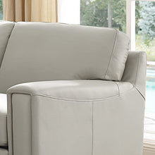 Hydeline Hayward Top Grain Leather Loveseat, 64.5", Ice