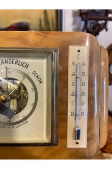 SODEF Antique Thermometer Barometer 10 x 11 inches Brown Retro Style Weather Station Decorative Home Office Decor Unique Vintage Gift - Brown