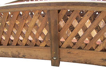 SamsGazebos Butterfly Garden Bridge with Diamond Lattice Railings 8 ft Light Brown