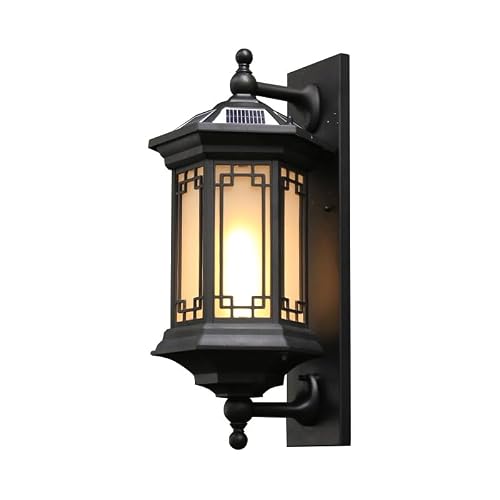 MVUYO Vintage Porch Patio Wall Lamp European Style Glass Light Waterproof Outdoor Industrial Sconce E27/E26 for Rural Villa Courtyard Terrace Corridor Entryway Lighting Fixture