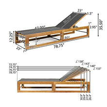 Christopher Knight Home Emile Outdoor Adjustable Chaise Lounges Set of 2 Black Teak