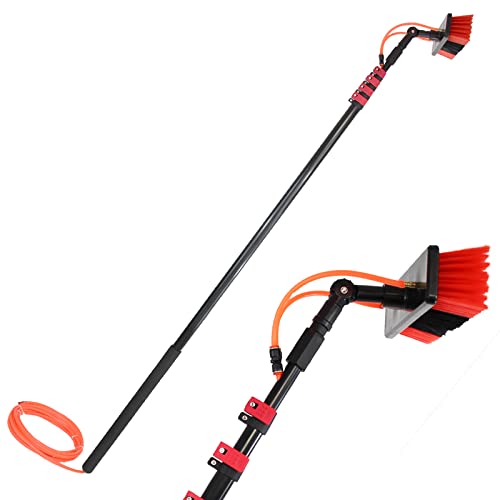 Telescopic Window Cleaning Pole Kit Extendable Brush for Roof Glass Solar Panel Water Fed Equipment for Outdoor 5.4M Length