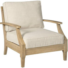 Pemberly Row Set of 2 Patio Loveseat and Arm Chair in Beige