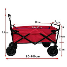PUCNHZYNW Handcart, Folding Garden Trolley Cart Heavy Duty Wagon Multi-Function Shopping Cart for Outdoor Camping Photography Pull Truck, Load 100Kg/Grey