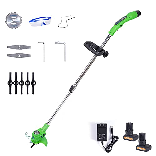 AMYYTL Electric Lawn Mower, 12V Battery Powered Portable Rotary Electric Lawn Mower, Lightweight Rechargeable Telescopic Garden Lawn Mower Household Weeding