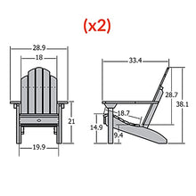 highwood Classic Westport Adirondack Chairs, 2-Piece Set, Harbor Gray