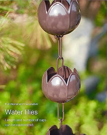 GVBNOTT Petals Rain Guide Chain Rain Downspouts, Japanese Courtyard Garden Rain Catcher Chain for Homestay Villa, Customizable Length，3m/10ft