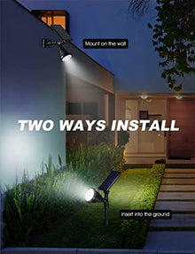 Solar Spot Lights Outdoor,2.5W Solar Panel and Bright 2 in 1 Waterproof Solar Powered Landscape Spotlights Wall Light for Garden Patio Yard Flag Pole Pool,Warm Light,6 pcs (Warm Light 8 pcs)