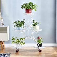 Fashion Plant Stand Indoor Outdoor Metal 5 Tier Flower Pot Holder Display Rack Vertical Plant Shelf Wrought Iron Corner Planter Rack Movable Floor Standing Flower Pot Stand For Garden Patio Law