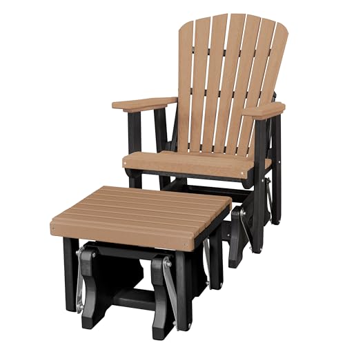American Furniture Classics Chair and Gliding Glider Ottoman Combo Cedar and Black