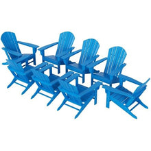 Costaelm Portside Classic Outdoor Adirondack Chairs Set of 8 Pacific Blue
