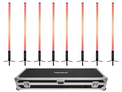 Rockville 8X Rock Saber Black Rechargeable DJ/Stage Pixel Tube Lights
