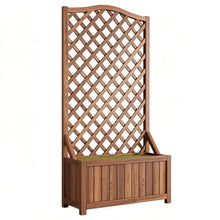 Wood Trellis Planter Box with Deep Base, Vertical Growing Vine Support Lattice Planter, Triangular Bracing Heavy Duty Sturdy Build, Exterior Home Garden Yard(39.4x15.7x59.1in,Open Top)