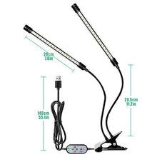 1-4 Heads Grow Lights for Indoor Plants, Full Spectrum Clip on Plant Grow Lamp with 4/8/12 Timer, 360° Adjustable Gooseneck, Five Levels