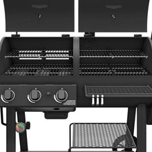 Oklahoma Joe's Canyon Deluxe Charcoal and Propane Gas Combination Smoker and Grill Black