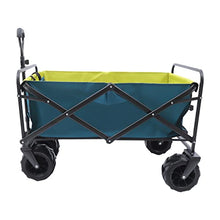 Collapsible Outdoor Festival Wagon,Folding Wagon Garden Cart,Utility Wagon, Beach Wagon with 7" Rubber Wheels,Pull Along Trolley with Adjustable Handle and 2 Cup Holders