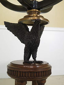 Maitland Smith Eagle World Globe with Mahogany & Pewter Stand
