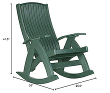 LuxCraft Poly Comfort Rocker Recycled Plastic Outdoor Rocking Chair Green