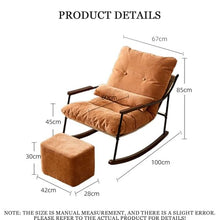 ZREVSB Comfortable Reclining Color Block Rocking Chair for Living Room Stylish Backrest Lounge Balcony Bedroom Patio Relaxation Furniture Modern Design