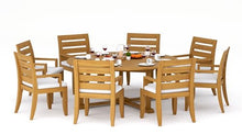 TeakFurnitureOutlet A-Grade Teak 9pc Dining 72" Round Table Atnas Chair Set Outdoor Patio
