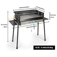 TBLOTYD Portable Large Charcoal BBQ Grill with Adjustable Height Foldable Side Tables and Offset Smoker – Perfect for Outdoor Cookouts Tailgating and Backyard Parties