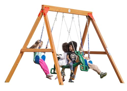 DOLPHIN PLAYGROUND T Glider Swing Set for Kids Outdoor Play Equipment