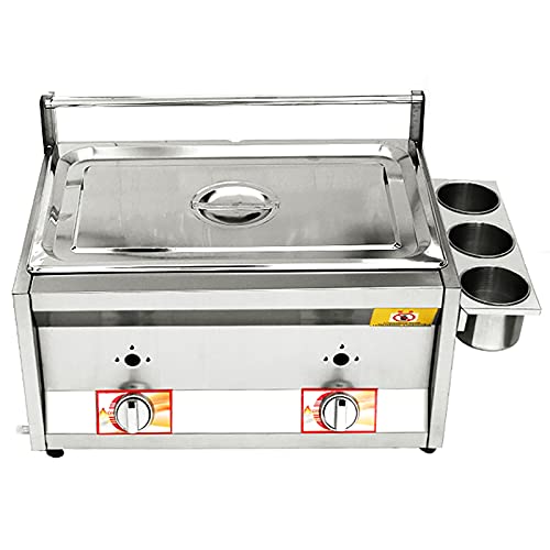 Commercial Gas Fryer With Seasoning Box And Lid, Outdoor Stainless Steel Stove, Fryer With French Fries For French Fries Restaurant Home Kitchen,12L