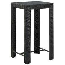KUPTYERFG Garden Bar Table Black PE Rattan Outdoor Bistro High Top Table with Powder-Coated Steel Frame for Patio Backyard Balcony Square Dining Table 23.8 x 23.8 x 43.5 Inches
