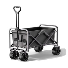 Camping Collapsible Wagon Cart 150L Large Capacity Garden Cart with Rotatable Rubber Wheels, Portable Trolley with Adjustable Handle & Net Pocket for Outdoor Activities,A