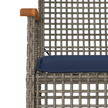 XHNIFBN 5-Piece Outdoor Patio Dining Set, PE Rattan Garden Furniture with Rectangular Tempered Glass Top Table and 4 Cushioned Chairs for Backyard, Terrace and Balcony, Grey