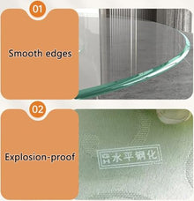 VRFTGHYJU Clear Round Tempered Glass Table Top Replacement for Patio, Office, and Dining Tables - Beveled Polished Edge,(90cm(36inch))
