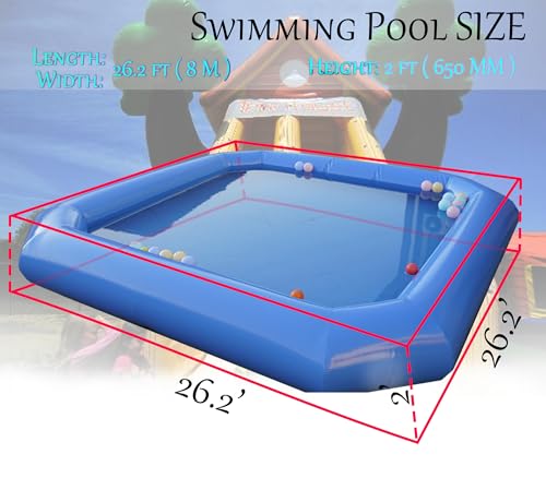 INTSUPERMAI Blue Inflatable Above Ground Pool 26.2×26.2×2ft with 110V Blower