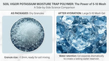 Soil Vigor Water-Storing Crystals for Plants, Large 5-10 Mesh Potassium Polyacrylate Granules, Reduces Watering, Improves Root Hydration for Houseplants, Trees, Lawns & Gardens, 20 lb