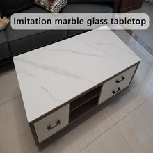 Rectangle Tempered Glass Table Top with Marble Design - 8mm Thick with Flat Polish Edge, Glass Table Protector Tempered Glass Rectangle Table Top Rectangle Table Top(B,100x60cm)