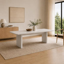 Modern Indoor/Outdoor Matte White 78.7" Rectangular Poly-Fiber Dining Table