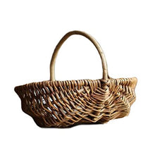 Picnic Baskets Willow Flower Basket Rattan Living Room Portable Flowers Baskets Home Multi-Functional Storage Basket for Outdoor Picnic，