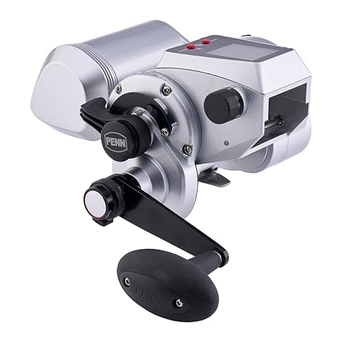 PENN Fathom Electric Fishing Reel Kit with Battery and Charger Silver/Black