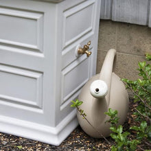 Good Ideas Savannah Colonial Style 42 Gallon Rain Saver Barrel with Planter and Brass Spigots Light Gray 4 Pack