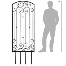 H Potter Scroll Garden Trellis 72" H, Freestanding Heavy Duty Iron, Black