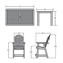 Highwood Hamilton 7pc Counter Height Dining Set 72" x 42" Coastal Teak