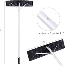 Snow Shovels Snow Shovel, Telescopic Pole Roof Rake Snow Removal System, Aluminum Head Used to Remove Roof Snow Accumulators are Often Suitable for Snow/Leaf/Debris Removal Tools, Black