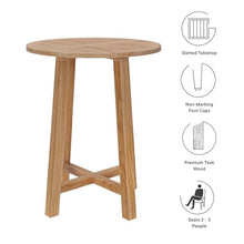 Modway Wellspring 3-Piece Teak Wood Outdoor Bar Set Light Gray Greige