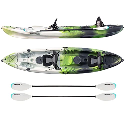 Driftsun Teton 120 Sit-On-Top Fishing Kayak 2-3 Person Green/Black