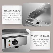 Commercial Electric Griddle 3000W BBQ Grill Stainless Steel Countertop Full Flat Hot Plate Grill Non-Stick Restaurant Teppanyaki