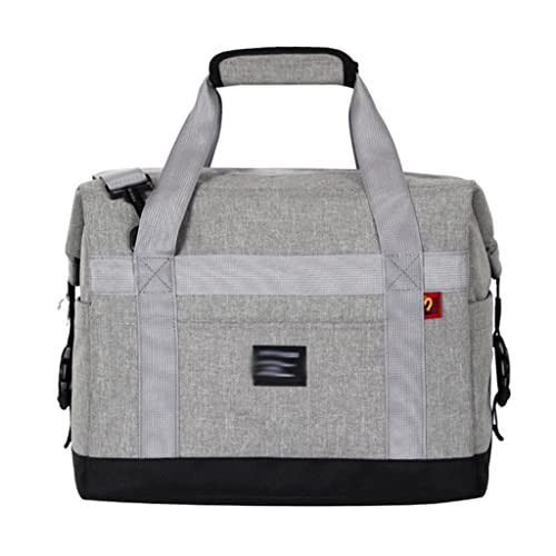 30L Large Capacity Beer Cooler Bag Waterproof Oxford Picnic Insulated Bag Thermal Refrigerator Bag (Color : Gray, Size : One Size) (Gray One Size)